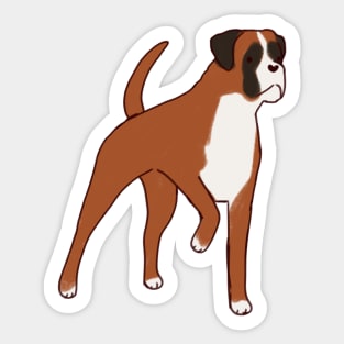 boxer dog drawing Sticker